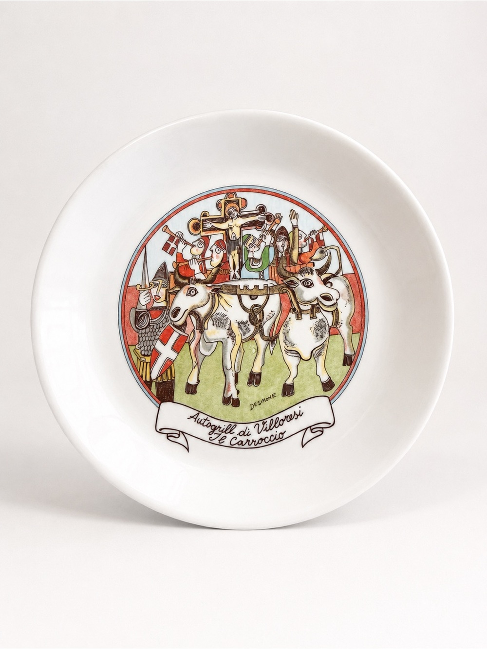 Vintage Autogrill Plate by De Simone - Di Villoresi Il Carroccio